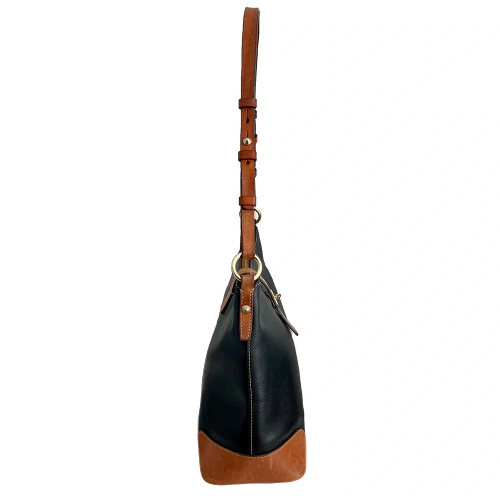 Dooney & Bourke Black and Brown Textured Leather ‘Claremont’ Hobo Bag